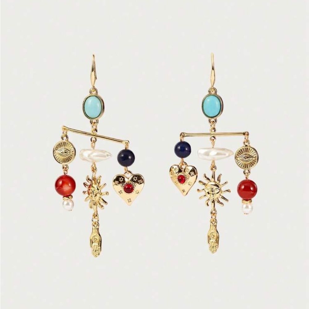 Multicolor Dangle Earrings A1525 - image 2